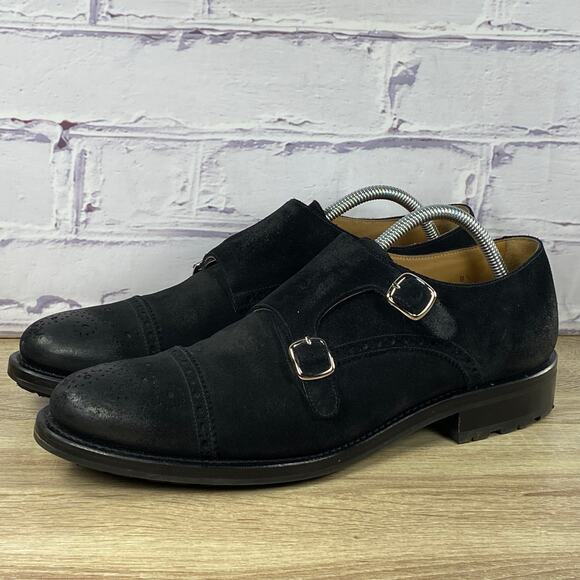 O\'Keeffe Double Monk Strap Cap Toe Dress Shoes Mens Size 8.5 Black Oxford Brogue main image 4